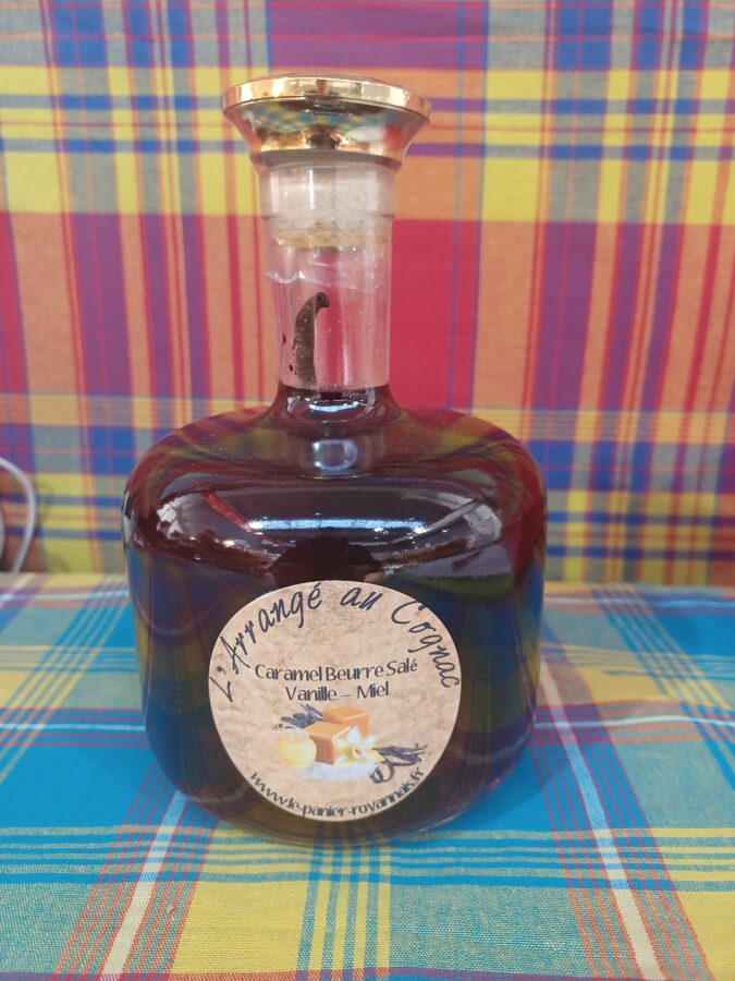 Cognac arrangé - Caramel beurre salé, Vanille, Miel 25° - 70cl